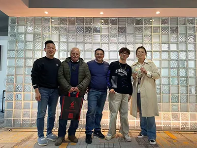 Italian client visit for glass oil lamps and decorative glass crafts