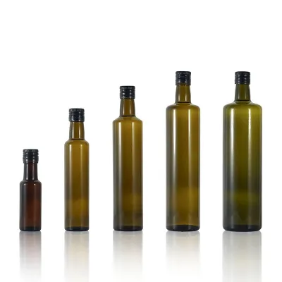 Round glass olive oil bottles (100ml / 250ml / 500ml / 750ml / 1000ml)