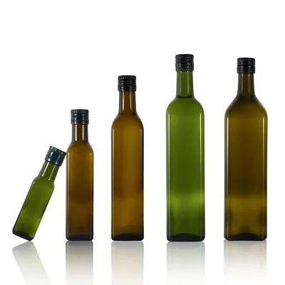 Square glass olive oil bottles (100ml / 250ml / 500ml / 750ml / 1000ml)