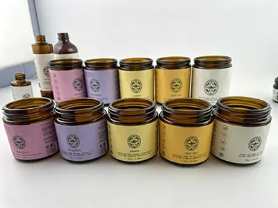 Custom glass jars for an Australian skincare brand